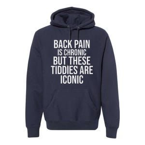 Back Pain Is Chronic But These Tiddies Are Iconic Funny Premium Hoodie