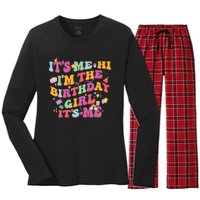 Birthday Party Its Me Hi Im The Birthday Girl Its Me Women's Long Sleeve Flannel Pajama Set 