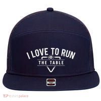 Billiard Player I Love To Run The Table 8 Ball Pool Lover Gift 7 Panel Mesh Trucker Snapback Hat