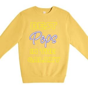 Best Pops In The Galaxy Grandfather American Grandpa Gift Premium Crewneck Sweatshirt