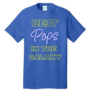 Best Pops In The Galaxy Grandfather American Grandpa Gift Tall T-Shirt