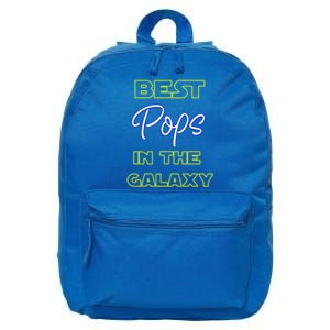 Best Pops In The Galaxy Grandfather American Grandpa Gift 16 in Basic Backpack