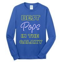 Best Pops In The Galaxy Grandfather American Grandpa Gift Tall Long Sleeve T-Shirt