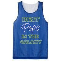 Best Pops In The Galaxy Grandfather American Grandpa Gift Mesh Reversible Basketball Jersey Tank