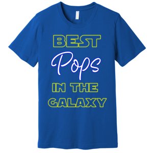 Best Pops In The Galaxy Grandfather American Grandpa Gift Premium T-Shirt