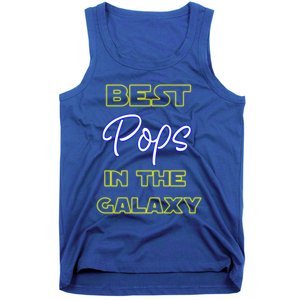 Best Pops In The Galaxy Grandfather American Grandpa Gift Tank Top