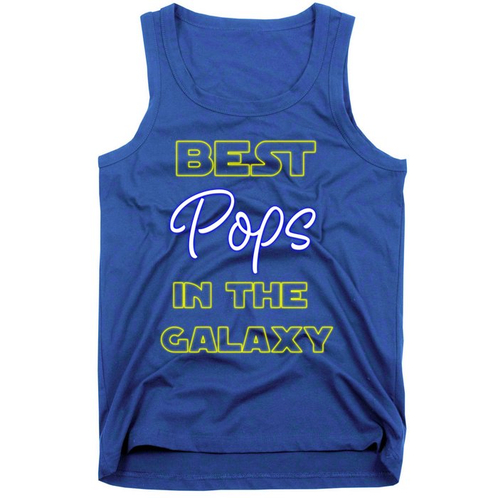 Best Pops In The Galaxy Grandfather American Grandpa Gift Tank Top