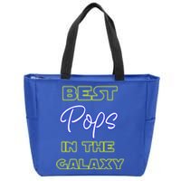 Best Pops In The Galaxy Grandfather American Grandpa Gift Zip Tote Bag