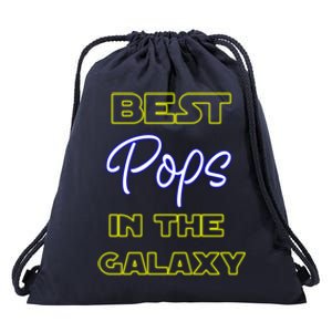 Best Pops In The Galaxy Grandfather American Grandpa Gift Drawstring Bag