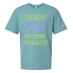 Best Pops In The Galaxy Grandfather American Grandpa Gift Sueded Cloud Jersey T-Shirt