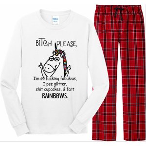 Bitch Please Im So Fucking Fabulous Funny Cool Unicorn Long Sleeve Pajama Set