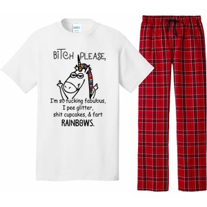 Bitch Please Im So Fucking Fabulous Funny Cool Unicorn Pajama Set