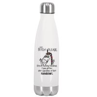 Bitch Please Im So Fucking Fabulous Funny Cool Unicorn Stainless Steel Insulated Water Bottle