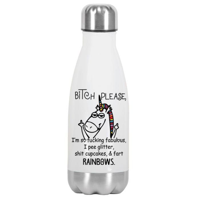 Bitch Please Im So Fucking Fabulous Funny Cool Unicorn Stainless Steel Insulated Water Bottle