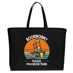 Bookworm Please IM A Book Tiger Cotton Canvas Jumbo Tote