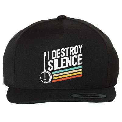 Banjo Player I Destroy Silence Banjo Wool Snapback Cap