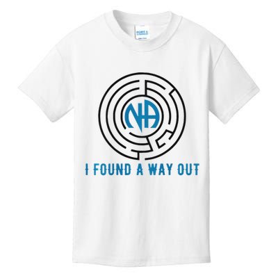 Back Print I Found A Way Out Maze Na Narcotics Anonymous Kids T-Shirt