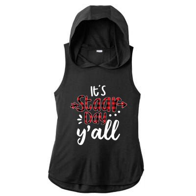 Buffalo Plaid It's Staar Day Y'all Teacher Exam Testing Day Cute Gift Ladies PosiCharge Tri-Blend Wicking Draft Hoodie Tank