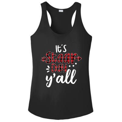 Buffalo Plaid It's Staar Day Y'all Teacher Exam Testing Day Cute Gift Ladies PosiCharge Competitor Racerback Tank