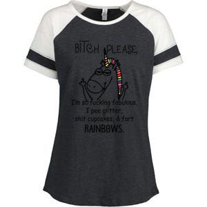 Bitch Please IM So Fucking Fabulous Funny Unicorn Enza Ladies Jersey Colorblock Tee