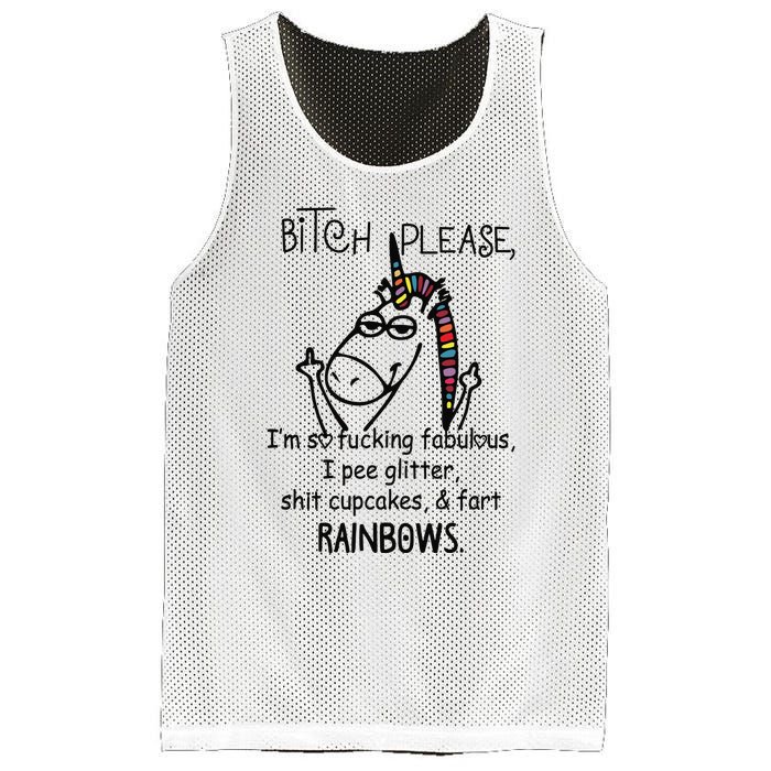 Bitch Please IM So Fucking Fabulous Funny Unicorn Mesh Reversible Basketball Jersey Tank