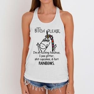 Bitch Please IM So Fucking Fabulous Funny Unicorn Women's Knotted Racerback Tank