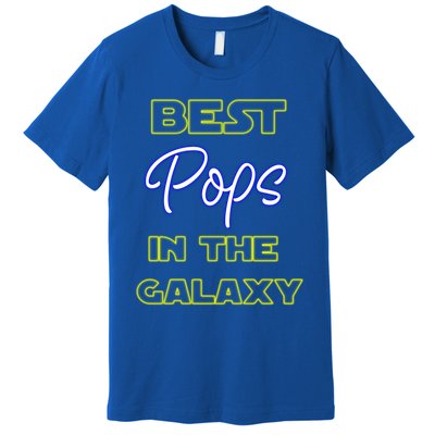 Best Pops In The Galaxy Grandfather American Grandpa Gift Premium T-Shirt