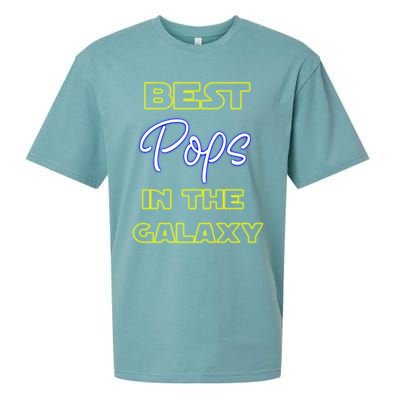 Best Pops In The Galaxy Grandfather American Grandpa Gift Sueded Cloud Jersey T-Shirt