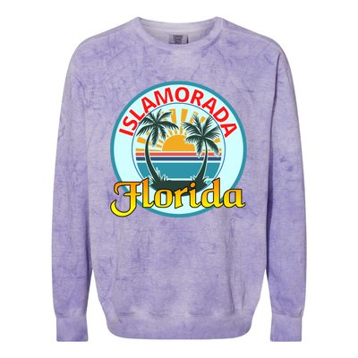 Beach Please Islamorada Florida Beach Spring Break Great Gift Colorblast Crewneck Sweatshirt