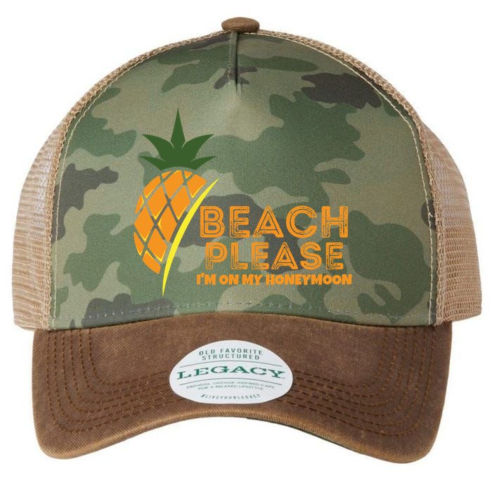 Beach Please I'm On My Honeymoon Suitable For The Beach Gift Legacy Tie Dye Trucker Hat