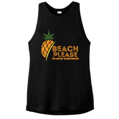 Beach Please I'm On My Honeymoon Suitable For The Beach Gift Ladies PosiCharge Tri-Blend Wicking Tank