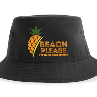 Beach Please I'm On My Honeymoon Suitable For The Beach Gift Sustainable Bucket Hat