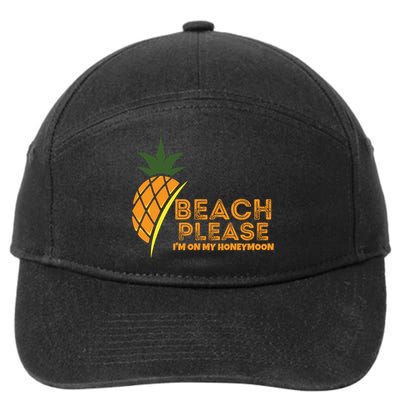 Beach Please I'm On My Honeymoon Suitable For The Beach Gift 7-Panel Snapback Hat