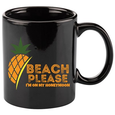 Beach Please I'm On My Honeymoon Suitable For The Beach Gift 11oz C Handle Ceramic Mug
