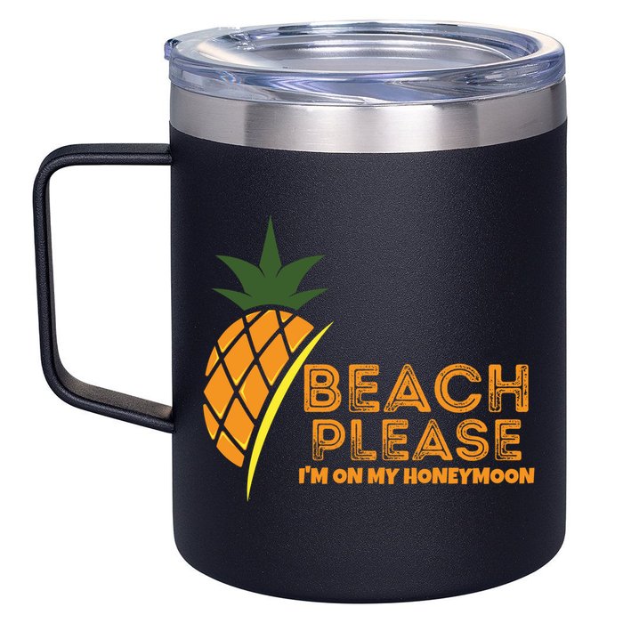 Beach Please I'm On My Honeymoon Suitable For The Beach Gift 12oz Stainless Steel Coffee Mug