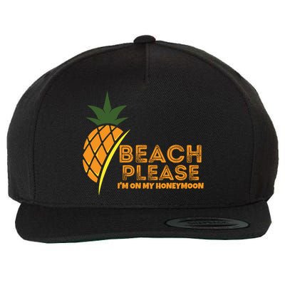 Beach Please I'm On My Honeymoon Suitable For The Beach Gift Wool Snapback Cap