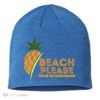 Beach Please I'm On My Honeymoon Suitable For The Beach Gift Sustainable Beanie
