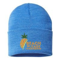 Beach Please I'm On My Honeymoon Suitable For The Beach Gift Sustainable Knit Beanie