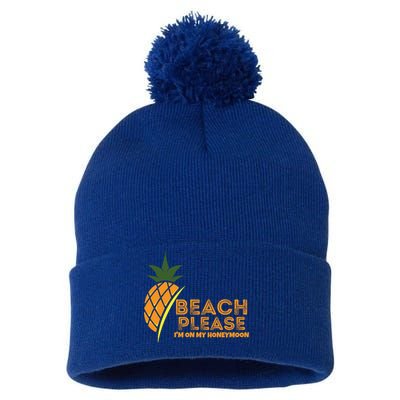 Beach Please I'm On My Honeymoon Suitable For The Beach Gift Pom Pom 12in Knit Beanie
