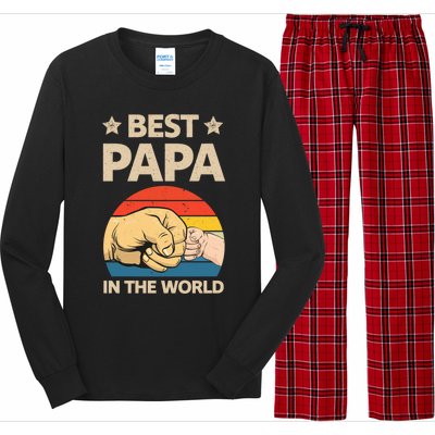 Best Papa In The World Father Gift Long Sleeve Pajama Set