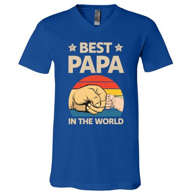 Best Papa In The World Father Gift V-Neck T-Shirt