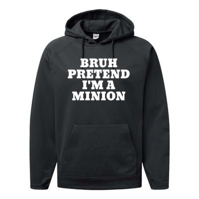 Bruh Pretend IM A Minion Matching Costume Halloween Funny Performance Fleece Hoodie