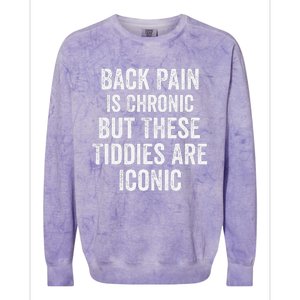 Back Pain Is Chronic But These Tiddies Are Iconic Funny Colorblast Crewneck Sweatshirt