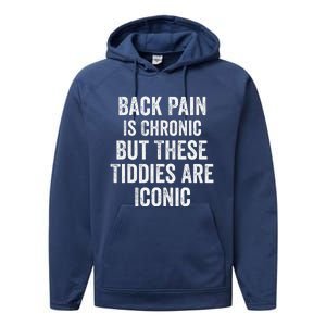 Back Pain Is Chronic But These Tiddies Are Iconic Funny Performance Fleece Hoodie