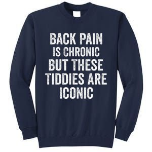 Back Pain Is Chronic But These Tiddies Are Iconic Funny Tall Sweatshirt