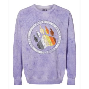 Bear Paw In Colors Of Bear Community Gay P.R.I.D.E Bear Colorblast Crewneck Sweatshirt