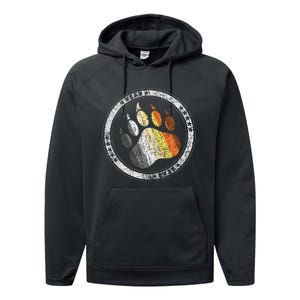 Bear Paw In Colors Of Bear Community Gay P.R.I.D.E Bear Performance Fleece Hoodie