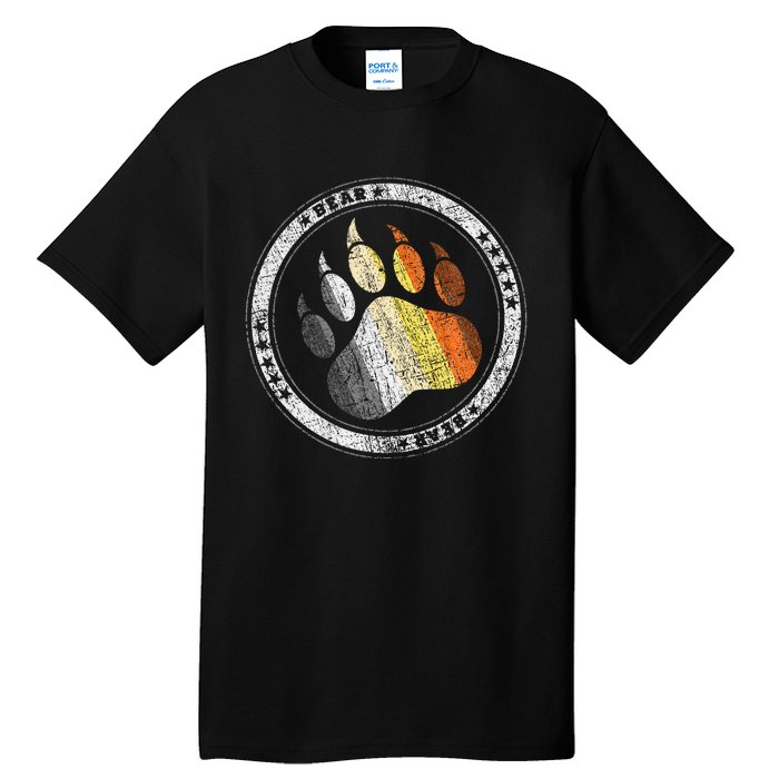 Bear Paw In Colors Of Bear Community Gay P.R.I.D.E Bear Tall T-Shirt