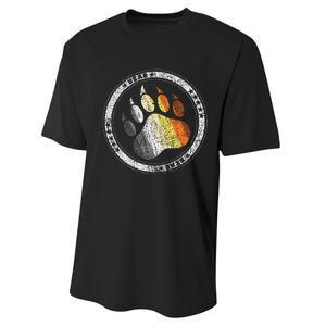 Bear Paw In Colors Of Bear Community Gay P.R.I.D.E Bear Performance Sprint T-Shirt