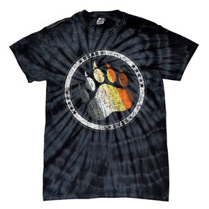 Bear Paw In Colors Of Bear Community Gay P.R.I.D.E Bear Tie-Dye T-Shirt